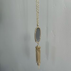 Kendra Scott Gold Tone Silver Slate Rayne Pendant Tassel Necklace